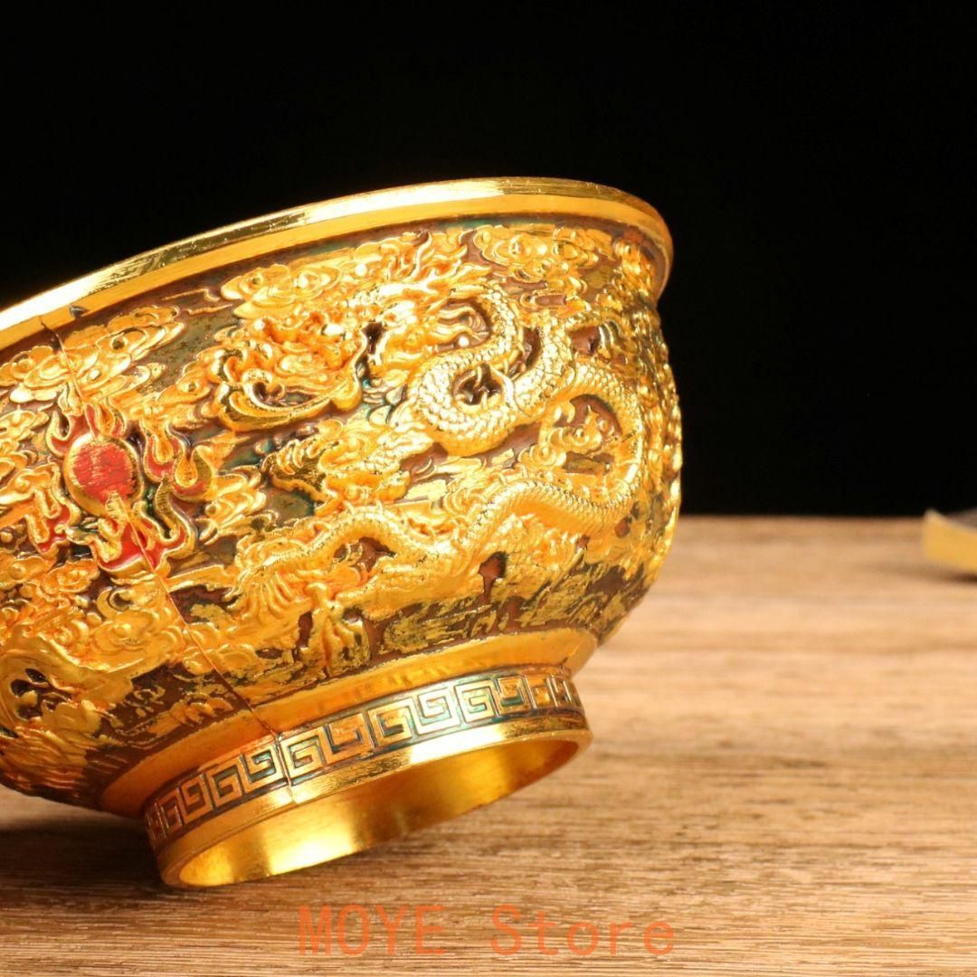 銅器 銅碗 龍鳳碗 リビング 玄関 書架 装飾品 工芸品 置物 - メルカリ