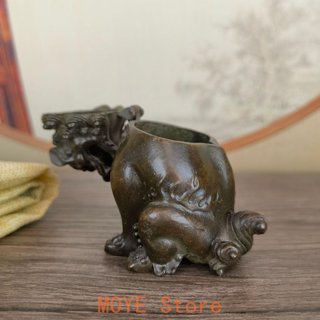 瑞獣朝天吼香炉 香道具 茶寵 工芸品 美術品 置物 - メルカリ