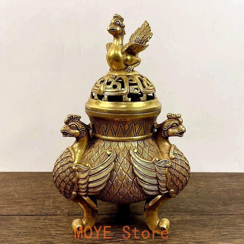 銅器 香炉 三足鳳凰香炉 香薫炉 香道具 装飾品 工芸品 置物 - メルカリ