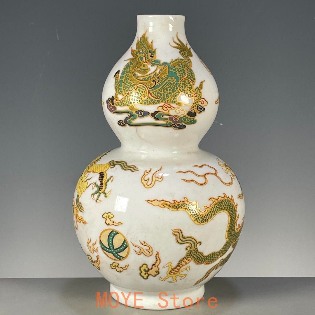 五彩竜柄瓢?花瓶 景徳鎮 陶磁器 装飾品 現代工芸品 美術品 置物 - メルカリ