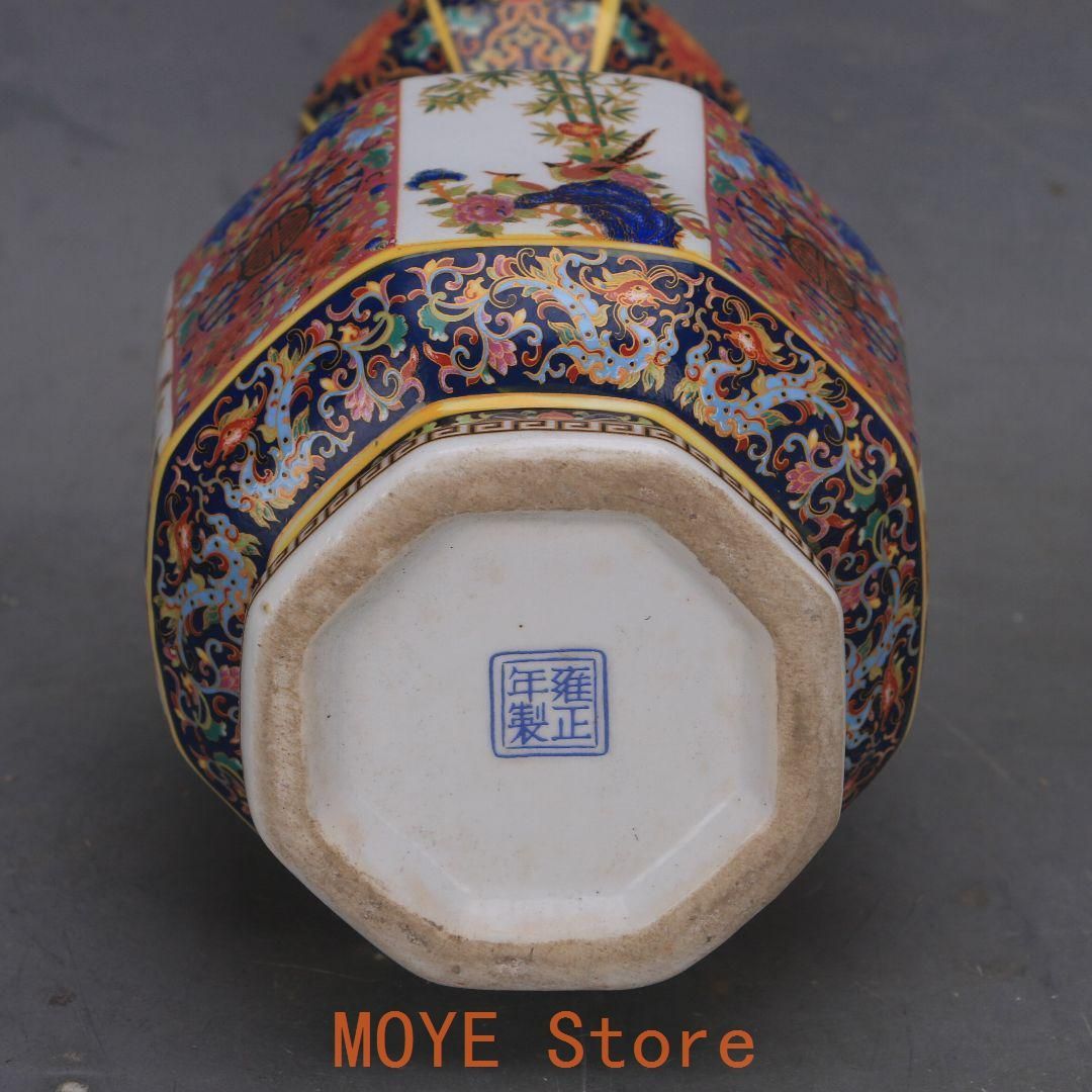花鳥八方瓶は清雍正琺瑯彩窓窓瓶 景徳鎮 陶磁器 装飾品 現代工芸品