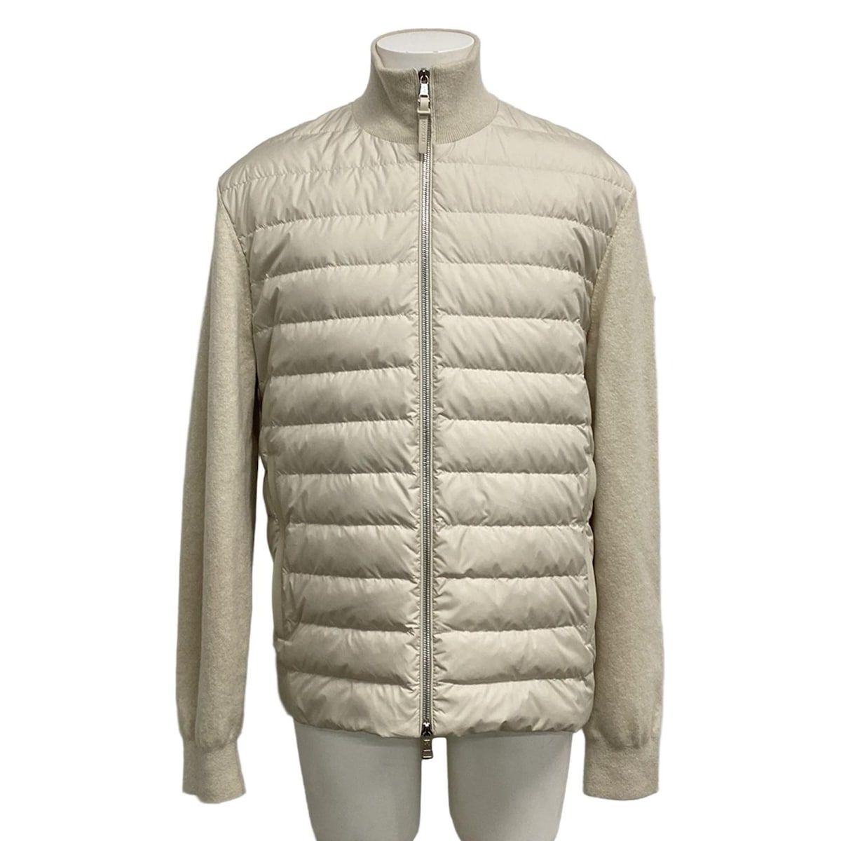 シ*ウ様 モンクレールメンズベージュ ジップアップジャケット MONCLER(モンクレール) ダウンジャケット サイズL メンズ CARDIGAN