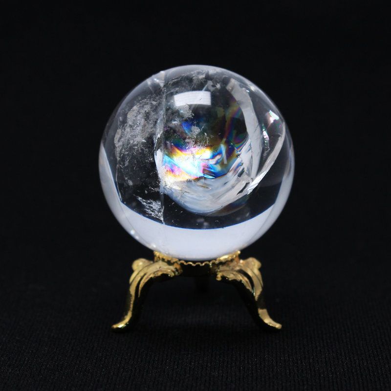 【財運・夢・仕事運】ライモナイト・虹入り水晶スフィア⭐️台座付き 財運・夢・仕事運】ライモナイト・虹入り水晶スフィア⭐️台座付き