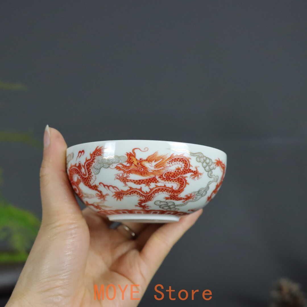 竜紋蒔絵普?杯 茶碗 景徳鎮 陶磁器 工芸品 美術品 置物 - メルカリ