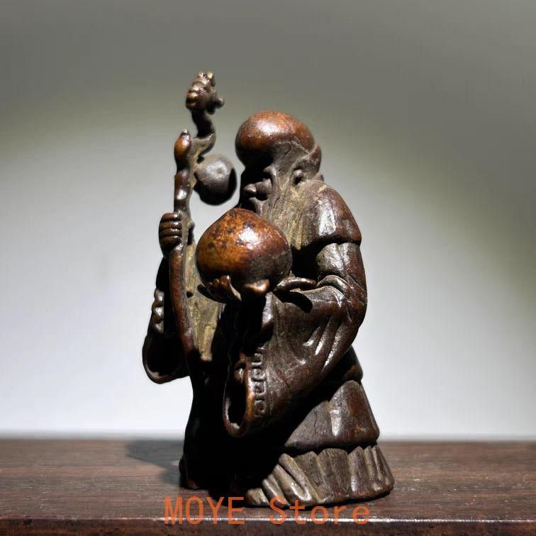 銅 細工 寿星置物 茶寵 工芸品 美術品 - メルカリ