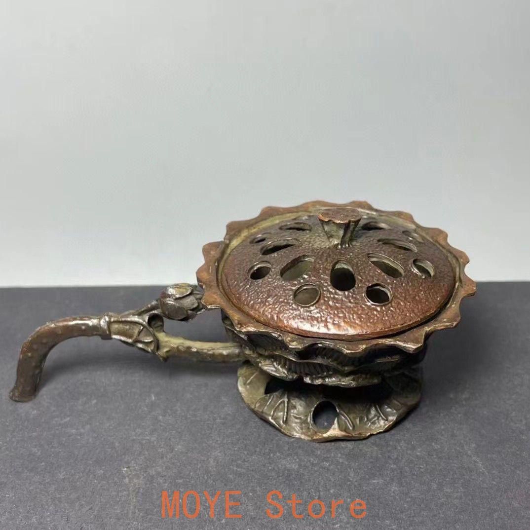 銅 細工 茶道具 香道具 蓋置 祥雲蓮華蓮蓬の香炉があります 置物