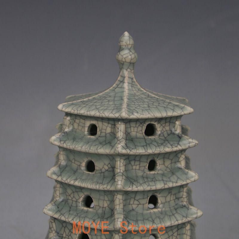 汝窯青釉開片清涼寺宝塔 置物 陶磁器 装飾品 工芸品 美術品 置物 汝窯青釉開片清涼寺宝塔 置物 陶磁器 装飾品 工芸品 美術品 置物
