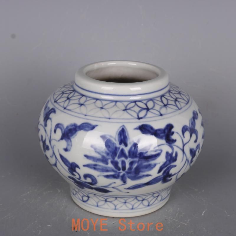 清光緒青花纏枝蓮紋壺 景徳鎮 陶磁器 装飾品 現代工芸品 美術品 置物