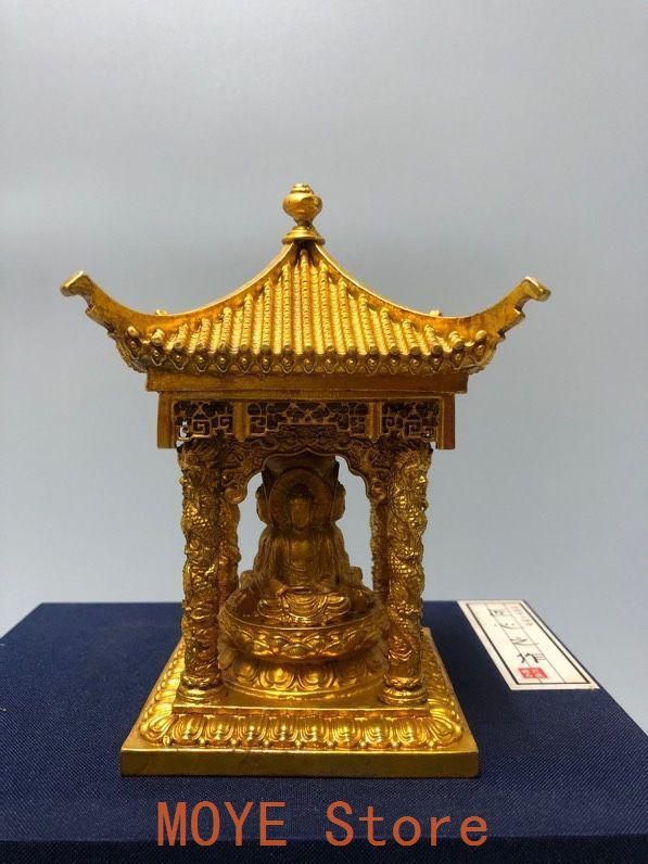 仏教美術 四面仏 亭子仏 銅製品 鎮宅辟邪 開運風水 招財 置物 工芸品