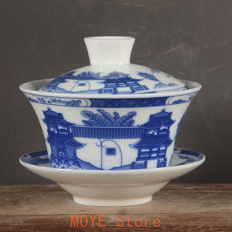 中国茶器 梧桐山水三才蓋碗 茶杯 煎茶道具 工芸品 置物 未使品 - メルカリ