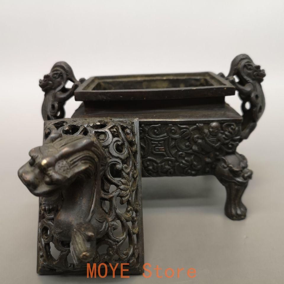 銅 細工 獅子香炉 厚重 香道具 仏具 工芸品 美術品 置物 - メルカリ