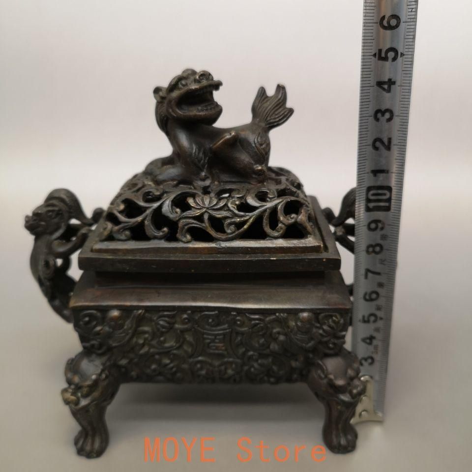 銅 細工 獅子香炉 厚重 香道具 仏具 工芸品 美術品 置物 - メルカリ