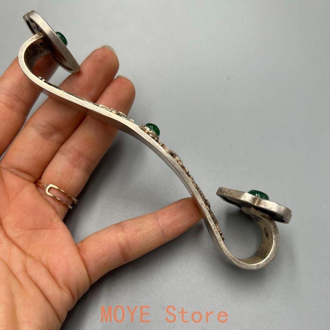 銅 細工 緑宝石双龍戯珠如意 工芸品 装飾品 美術品 置物 - メルカリ