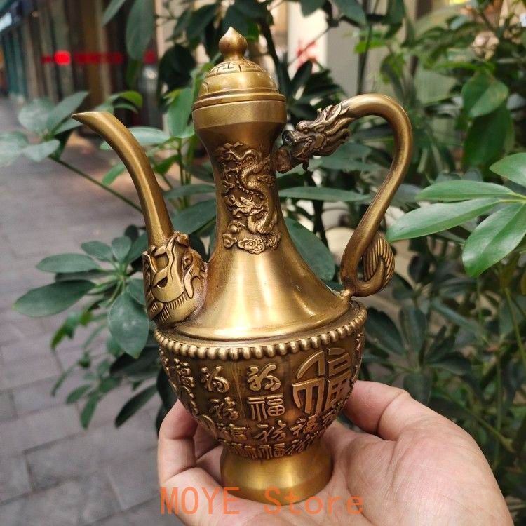 銅 細工 百福茶壺 酒壺 茶道具 工芸品 美術品 置物 - メルカリ