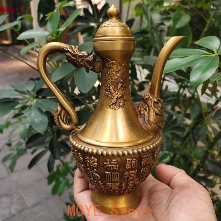銅 細工 百福茶壺 酒壺 茶道具 工芸品 美術品 置物 - メルカリ