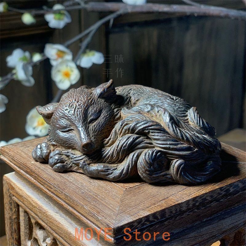 石彫刻 石像 九尾狐 茶道具 茶寵 装飾品 工芸品 美術品 置物 - メルカリ
