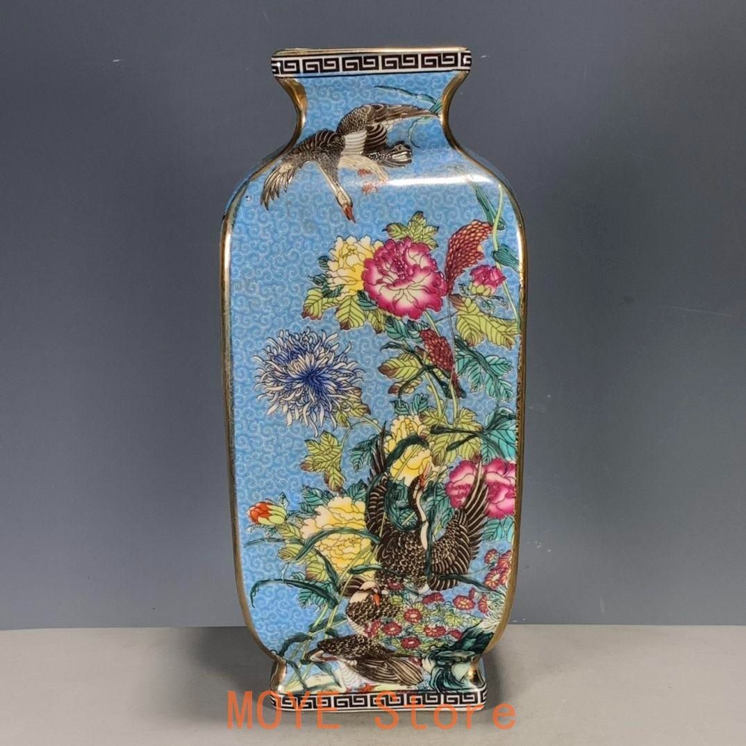 パステル琺瑯彩蒔花蒜頭瓶 景徳鎮 陶磁器 装飾品 現代工芸品 美術品 置物 パステル琺瑯彩蒔花蒜頭瓶 景徳鎮 陶磁器 装飾品 現代工芸品 美術品