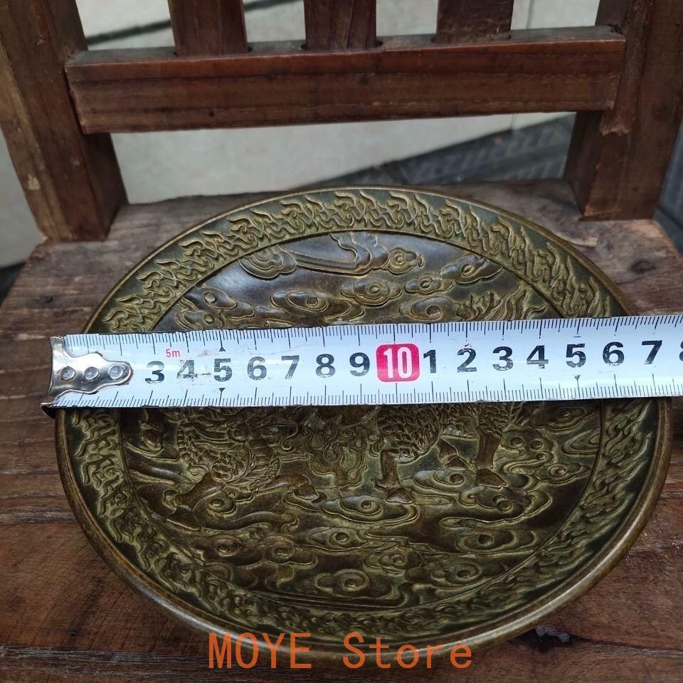 重工 彫刻 祥雲瑞獣 麒麟 大銅盤 銅製品 鎮宅辟邪 開運風水 招財 置物