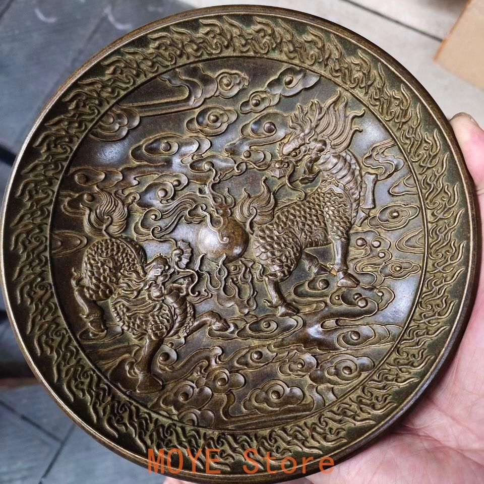 銅 細工 浮彫り祥雲瑞獣麒麟 銅皿銅盤 工芸品 美術品 置物 銅 細工 浮彫り祥雲瑞獣麒麟 銅皿銅盤 工芸品 美術品 置物 - メルカリ