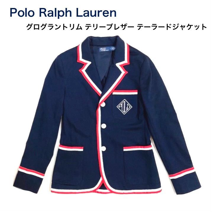 ポロラルフローレン グログラントリム テリー テーラードジャケット10 3L新品 未使用タグ付 定価6万円 ポロラルフローレン グログラントリム テリー