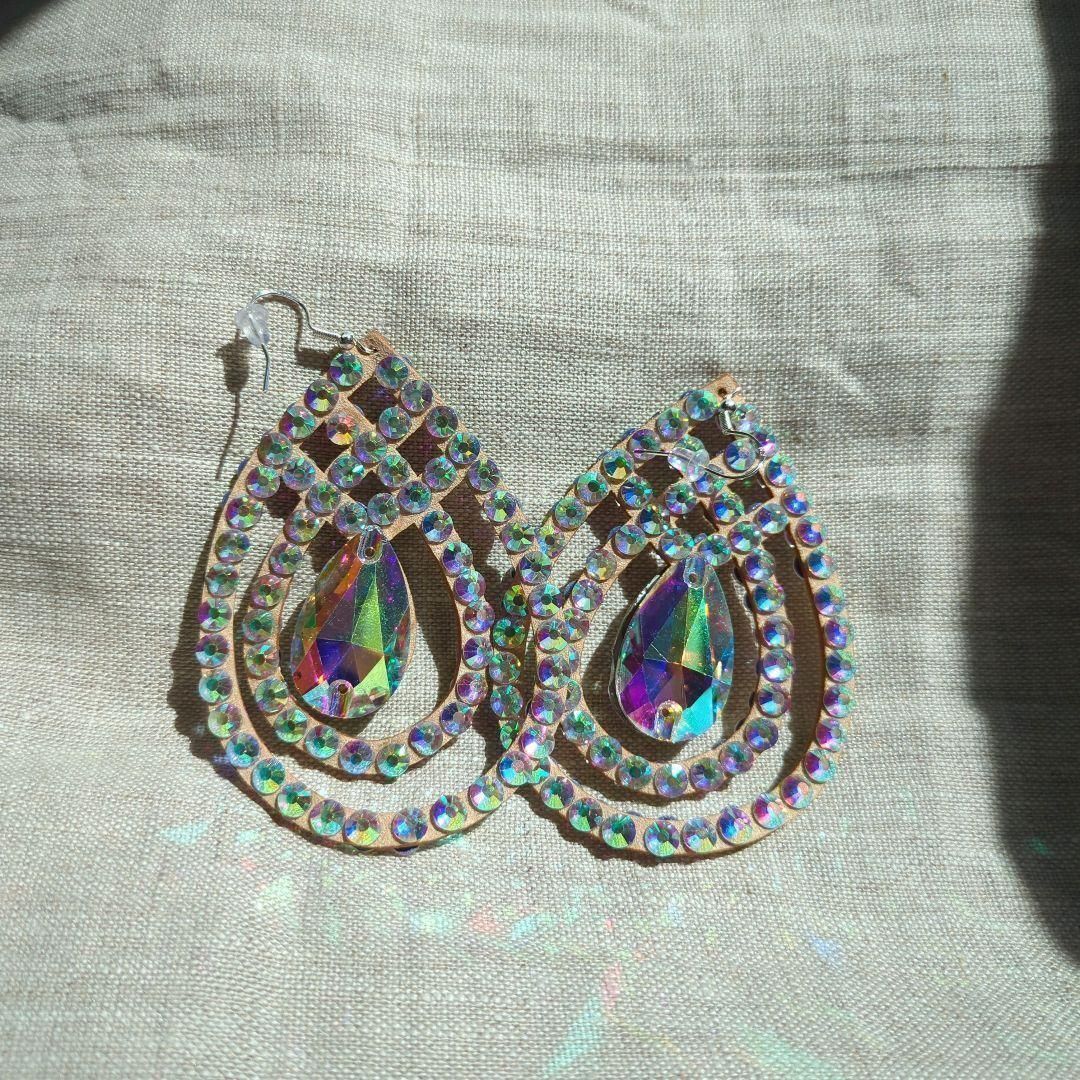 ラインストーン付きダンスピアス 社交ダンス ベリーダンス 902 美しい