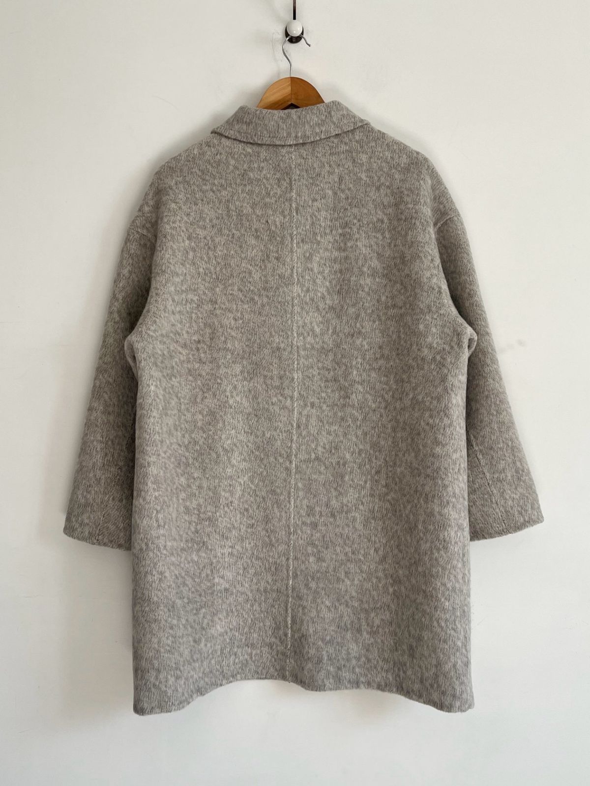 即納 くるみボタン ストレートミディロングハンドメイドコート