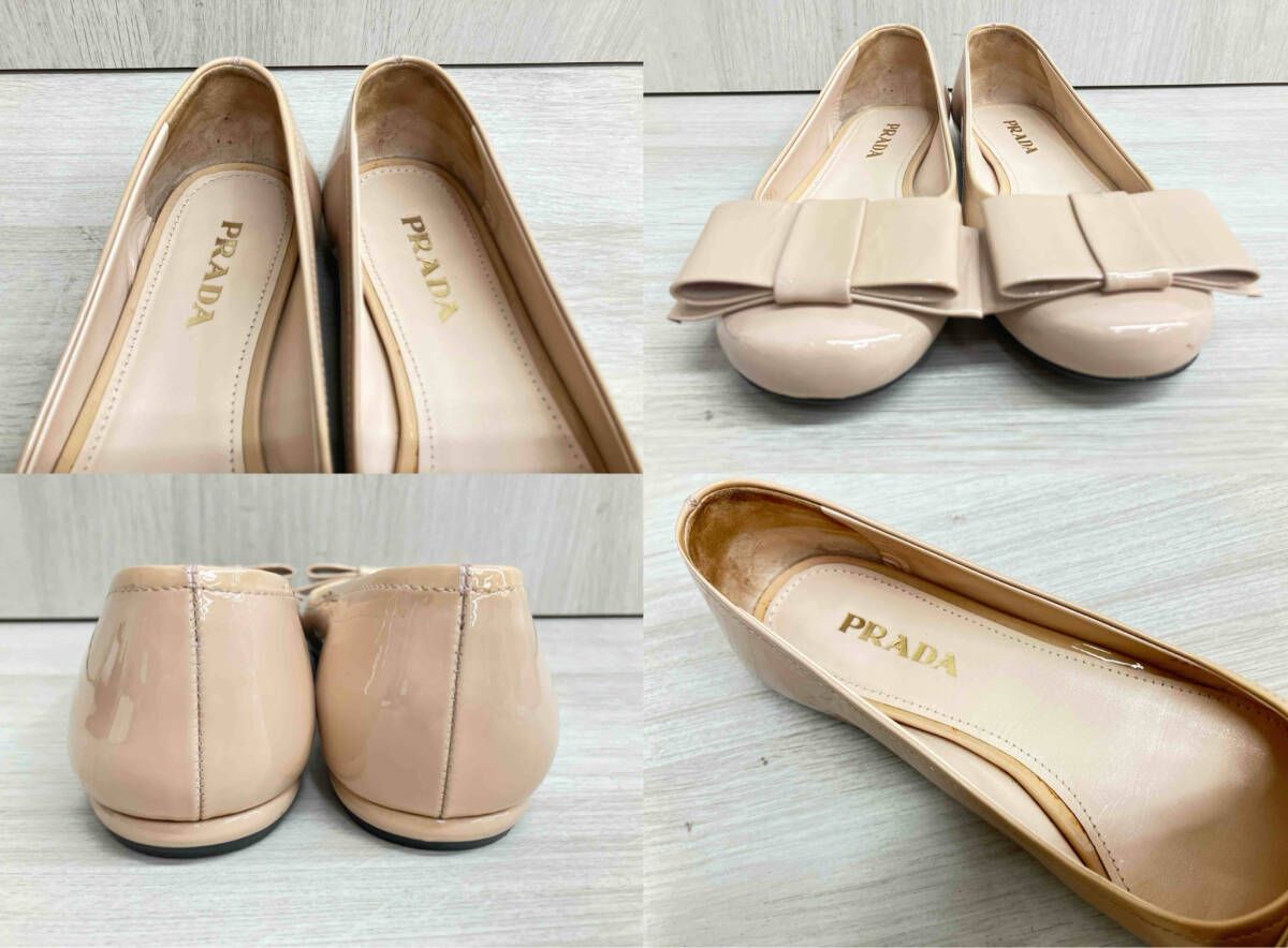 PRADA プラダ フラットシューズ パンプス エナメル リボン 226