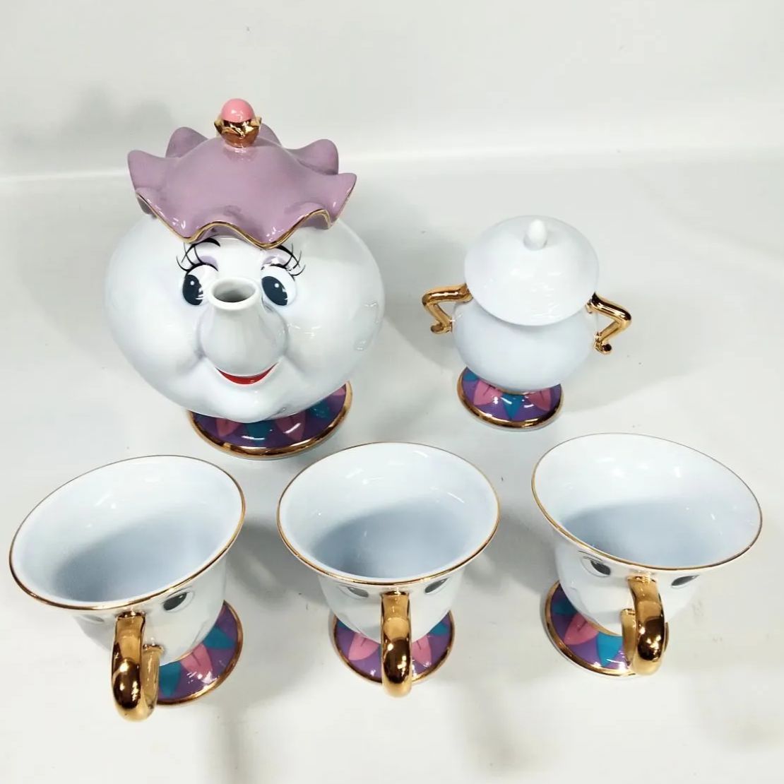 美女と野獣 ポット夫人 チップ シュガーポット 5点セット 東京