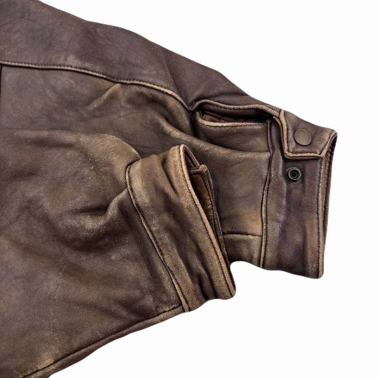 MOOD-NOC レザージャケット メンズ L ブラウン フライトジャケット 羊