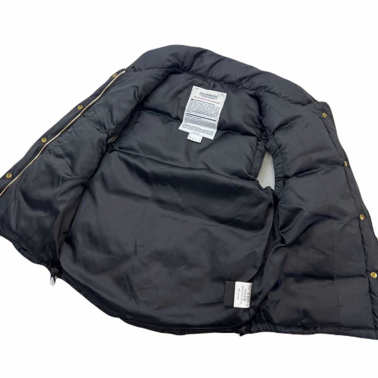 STAMMBAUM ダウンベスト レディース XS ブラック 金ボタン 防寒