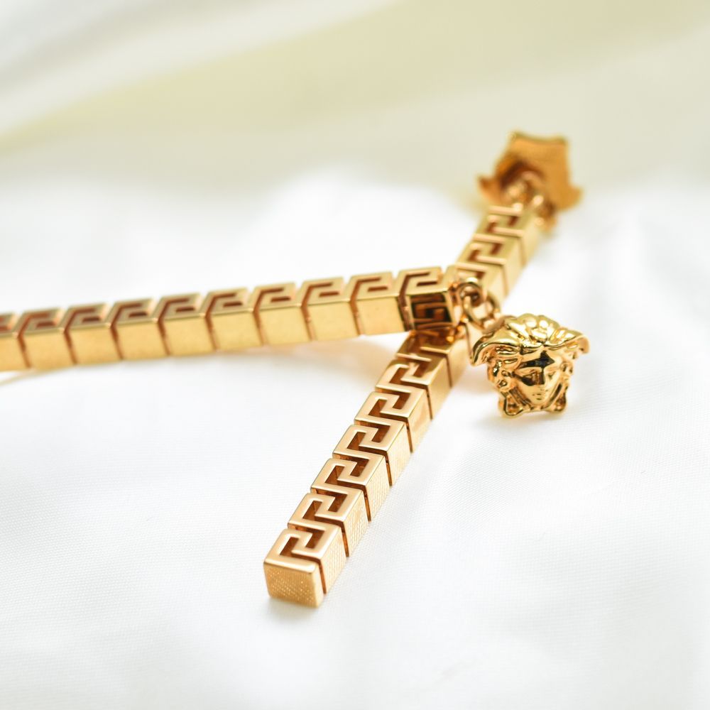 ヴェルサーチ ピアス メドゥーサ グレカ ドロップピアス メンズ