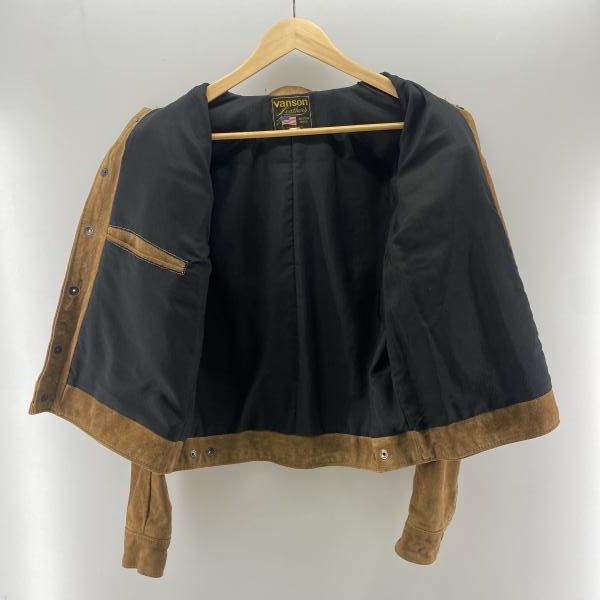 中古】VANSON USA製 スエード トラッカージャケット ブラウン サイズ42
