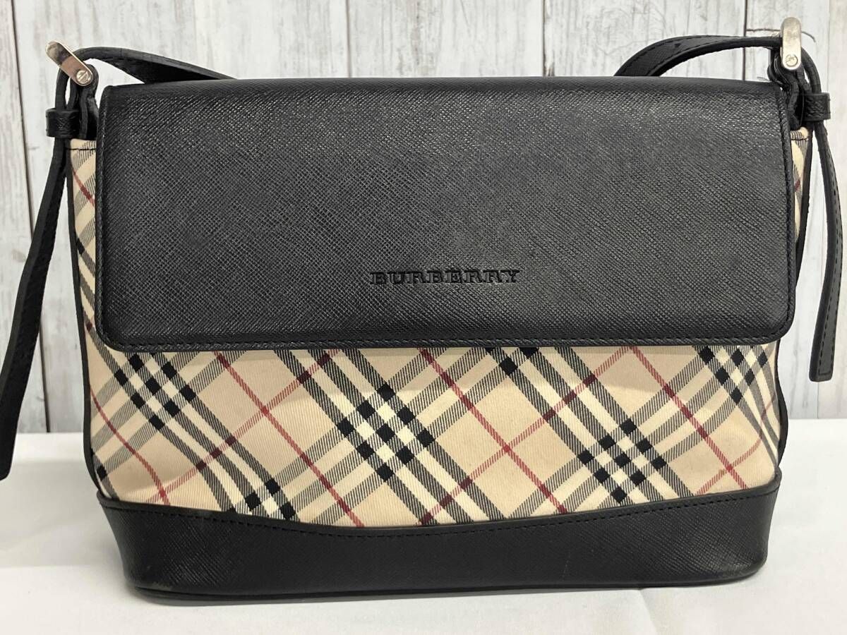 BURBERRY ショルダーバッグ バーバリー チェック柄 ブラック 【公式通販】