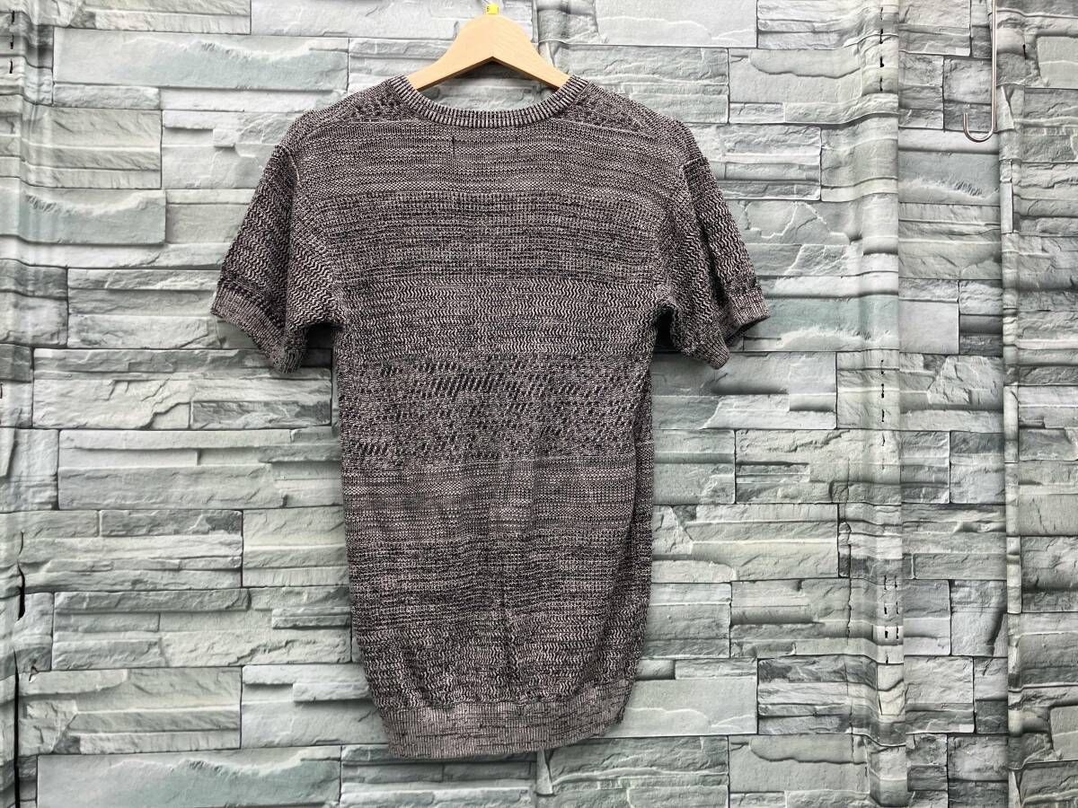 1PIU1UGUALE3 RELAX/ニット/クルーネックパイル×ニット/グレー/半袖/S