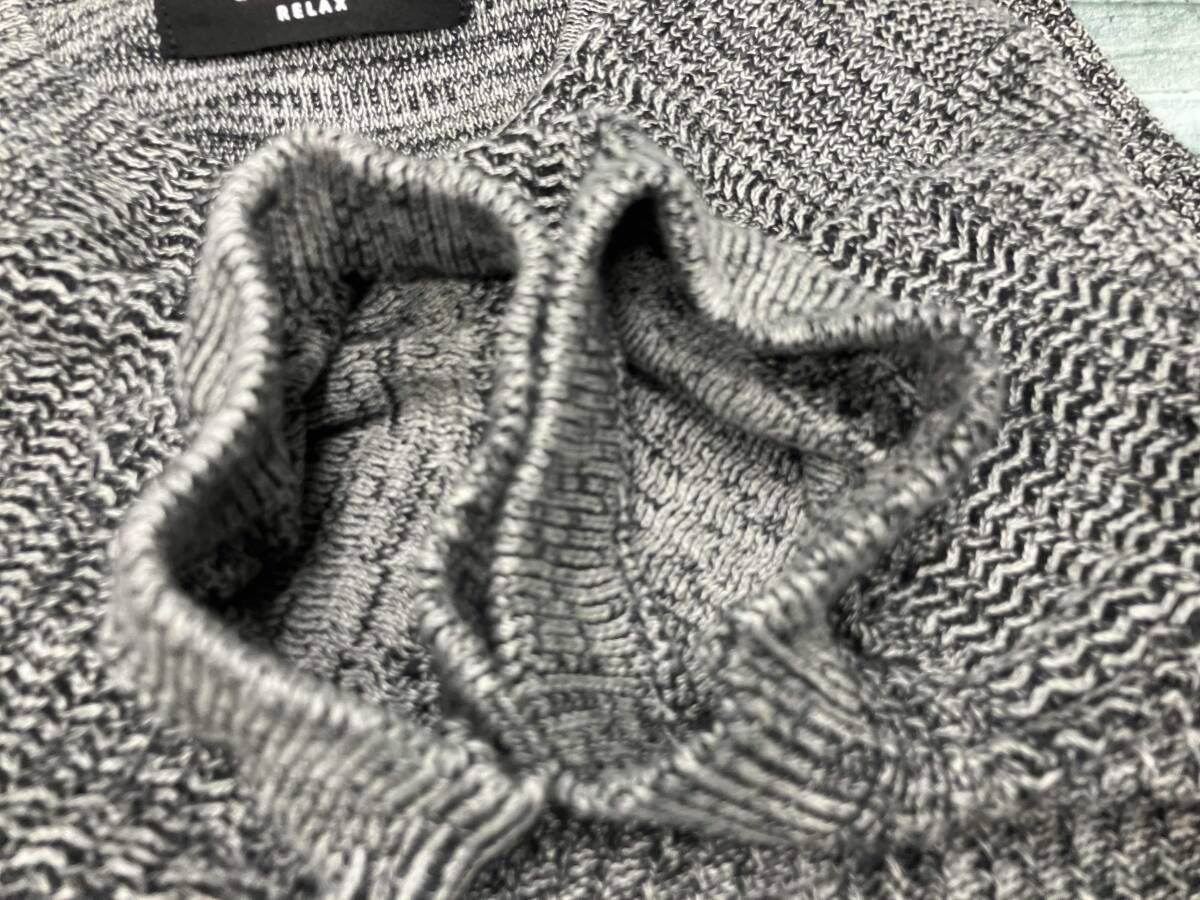 1PIU1UGUALE3 RELAX/ニット/クルーネックパイル×ニット/グレー/半袖/S