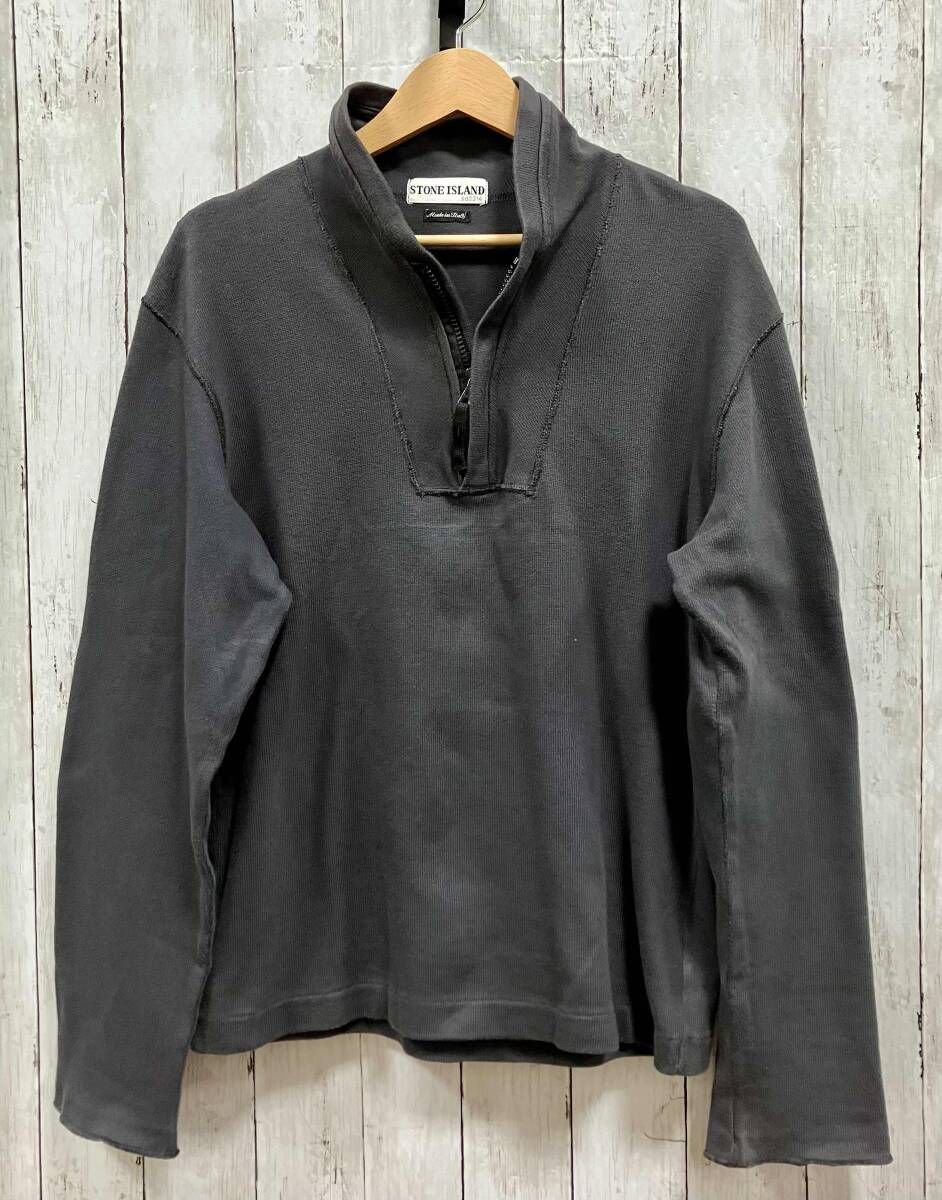 【早い者勝ち❗️】stone  襟付きニット　ブラック　XL STONE ISLAND/ニットl00s/Half Zip Pul lover / 38156231 /NAVY
