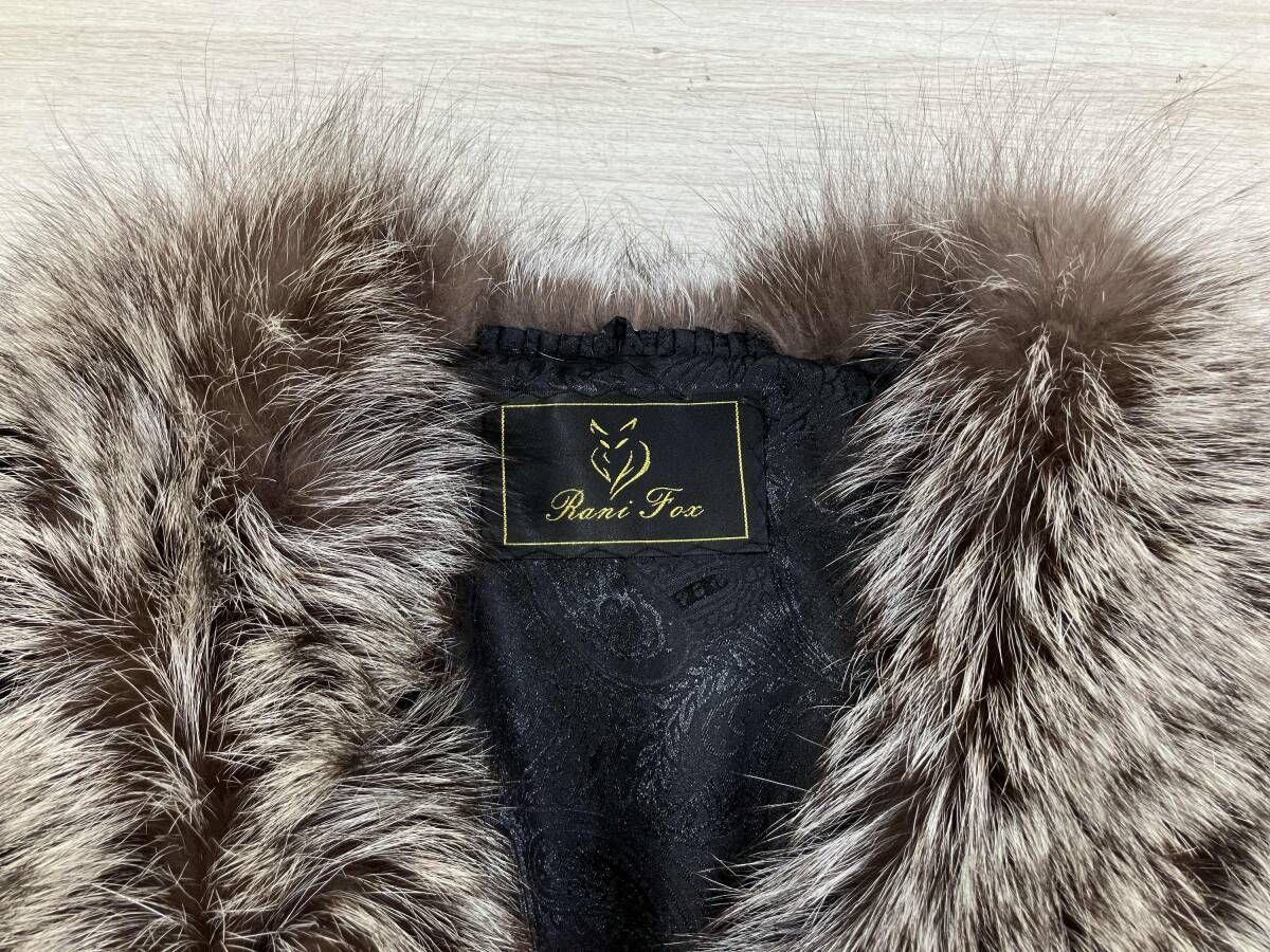 冬 Rani Fox リアルファー 毛皮 ケープ ポンチョ フォーマル 42 S～M