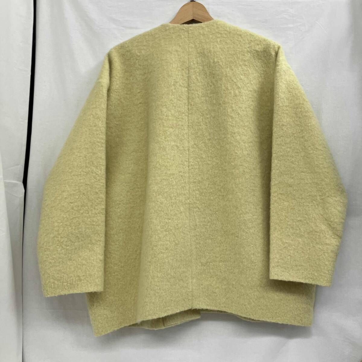 yori ウールモヘアシャギージャケット　フリーサイズ　イエロー ウールモヘアシャギージャケット | outer| yori
