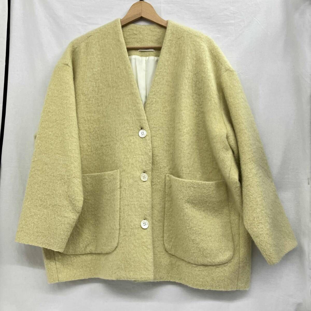 yori/ヨリ／ウールモヘアシャギージャケット／レモンイエロー ／YR25