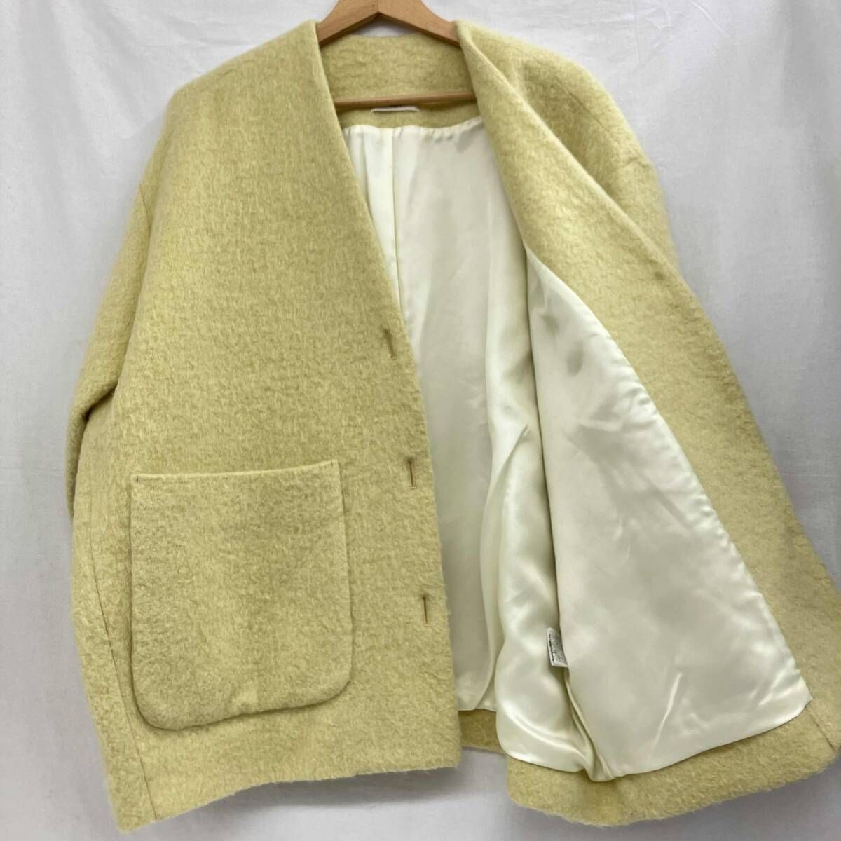 yori/ヨリ／ウールモヘアシャギージャケット／レモンイエロー ／YR25