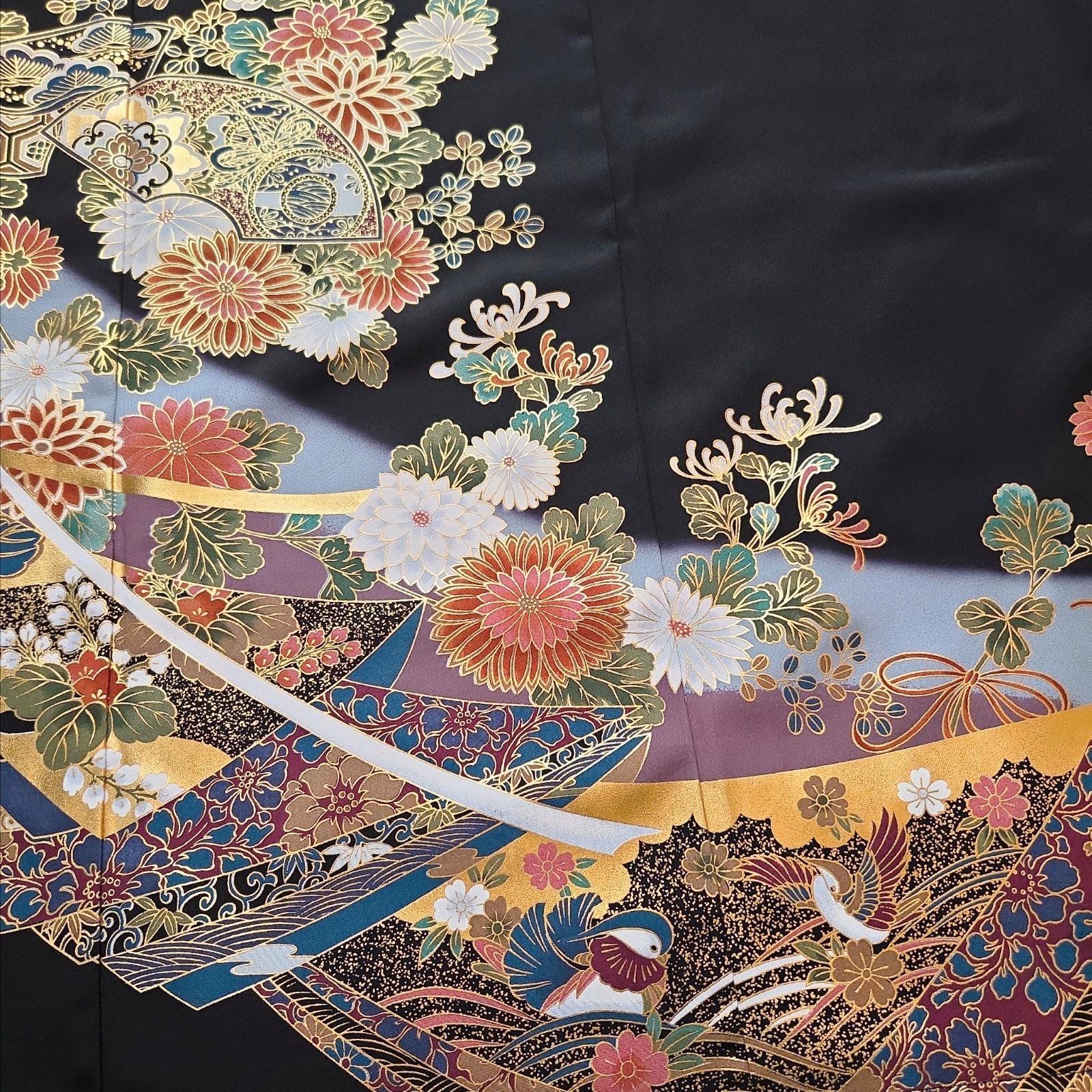 ❦Kaena❦ 着物リメイク ワンピース 袖スリット ロング マキシ ドレス