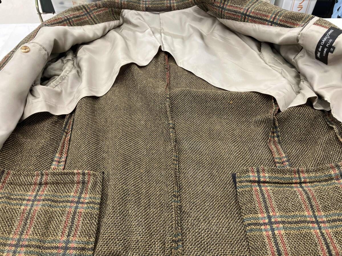コムデギャルソンオムプリュス チェック柄テーラードジャケット 中古・古着通販】COMME des GARCONS HOMME PLUS (コムデギャルソンオム
