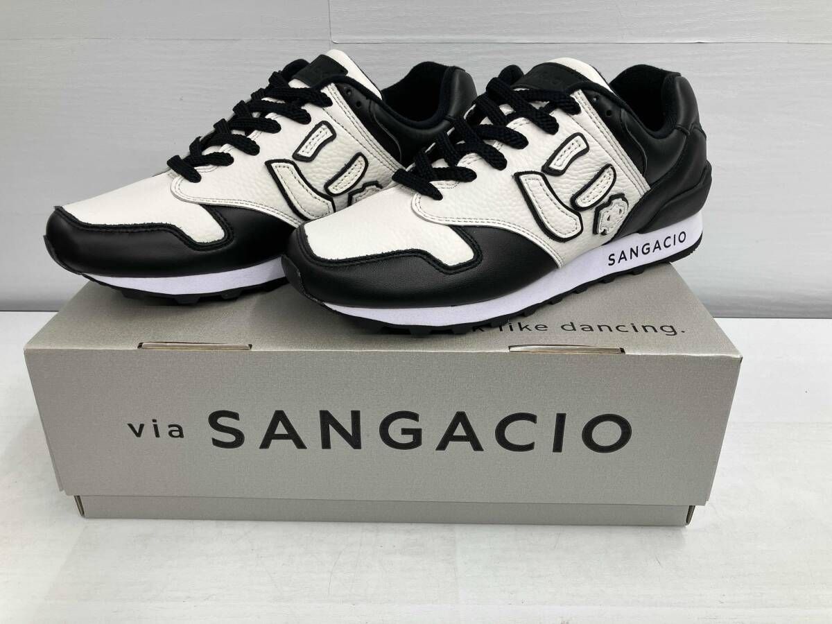 SANGACIO サンガッチョ／にゅ～ず スニーカー／WHITE×BLACK ／US 7