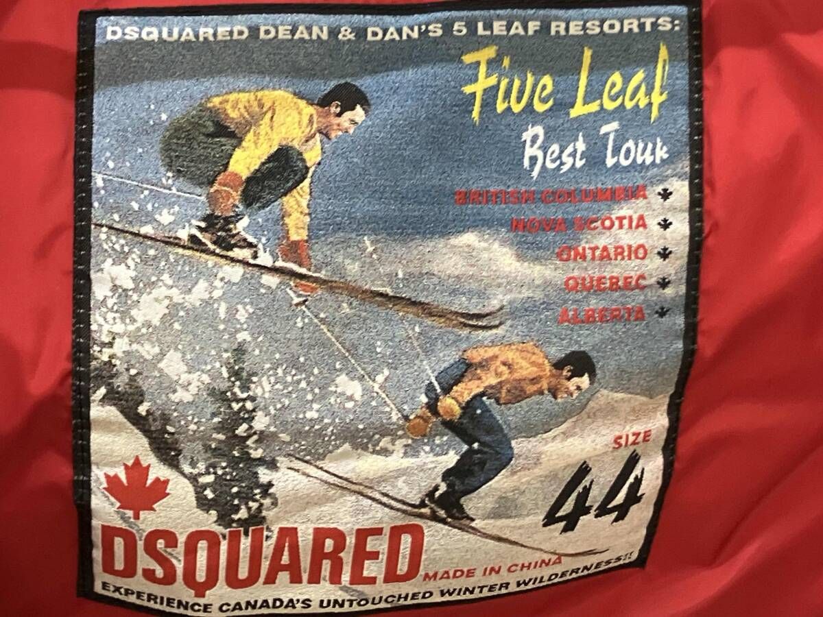 DSQUARED2 ディースクエアード ダウンベスト size:44 赤 レッド ダブル