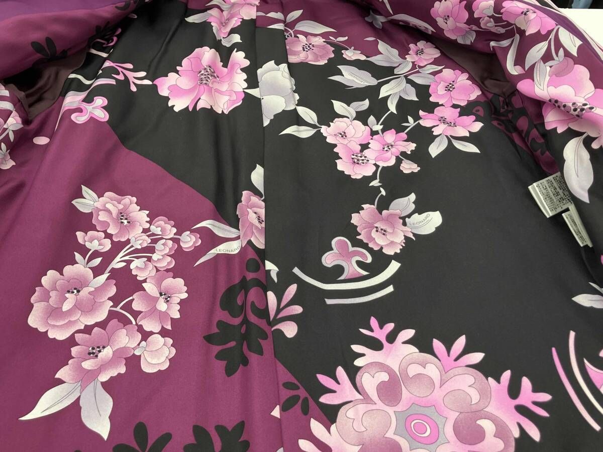 LEONARD キルティングジャケット レオナール シルク100% 刺繍