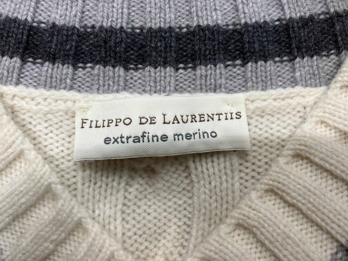 filippo de laurentiis チルデンニット イタリア製 size XL クリーム