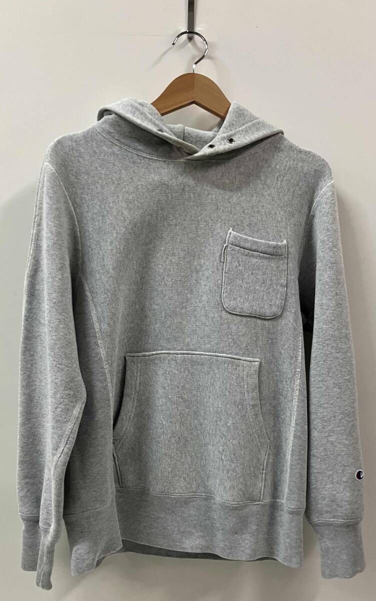 CHAMPION チャンピオン パーカー REVERSE WAVE リバース ウェーブ スナップボタン プルオーバー サイズ表記なし グレー 中国製