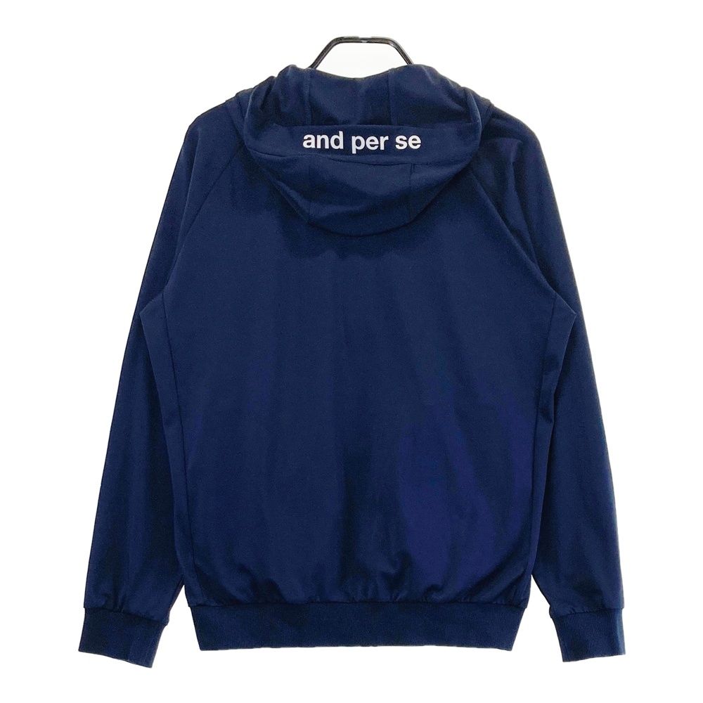 and per se ネイビー フード付きパーカー Lサイズ and per se ネイビー フード付きパーカー Lサイズ アンパスィ per se