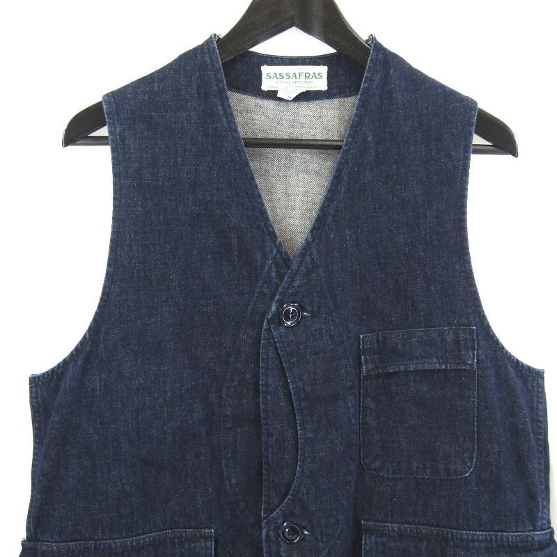 ササフラス　　ベスト　GARDEN TOUGH VEST XL デニム ササフラス ベスト GARDEN TOUGH VEST XL デニム ササフラス ベスト