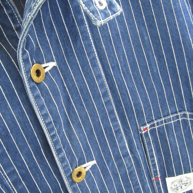 美品　トロフィークロージング　ヒッコリーストライプ　コットン カバーオール　M TROPHY CLOTHING トロフィークロージング カバーオール ウォバッシュ